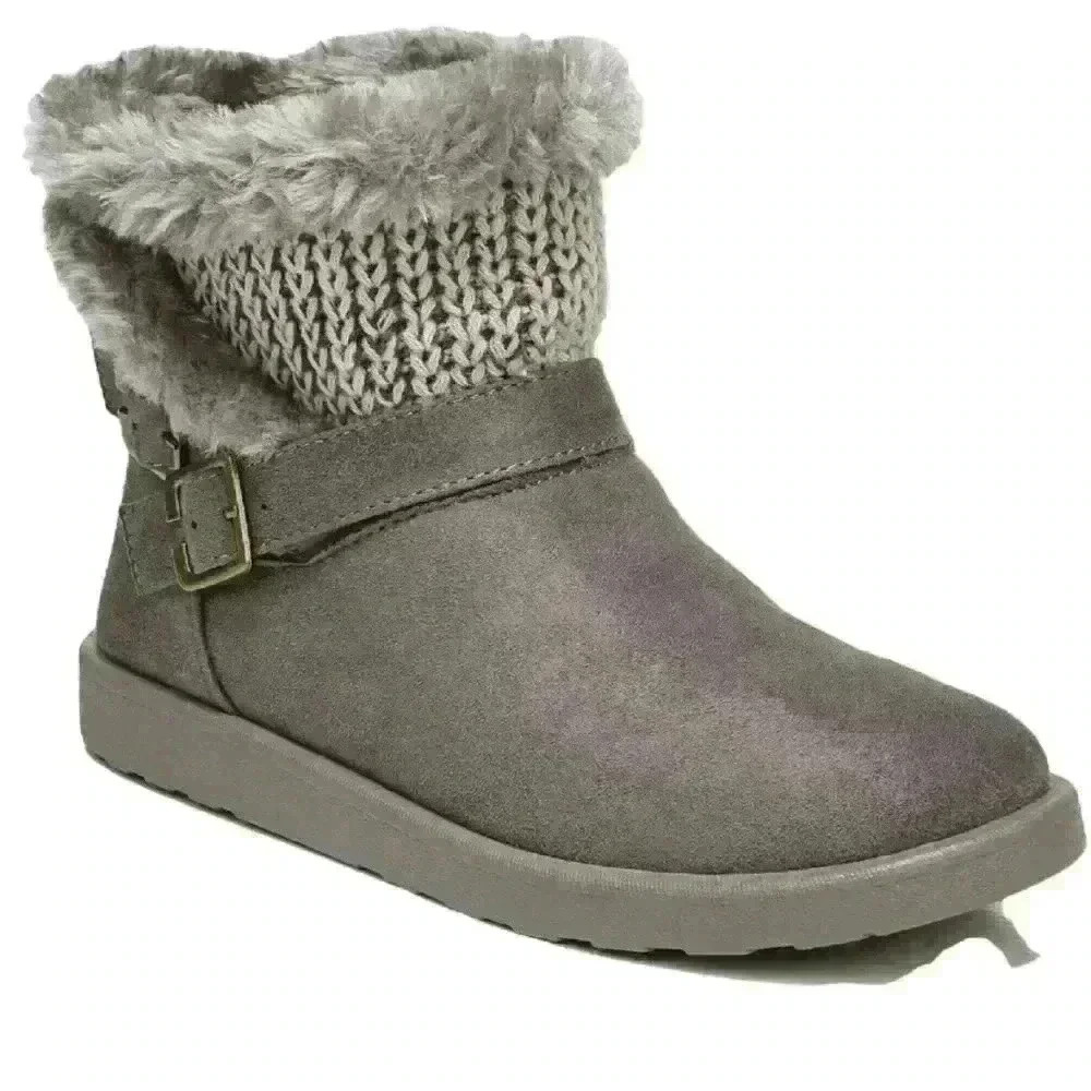 LifeStride Flurry Faux Leather Cold Weather Shearling Boots Size 10